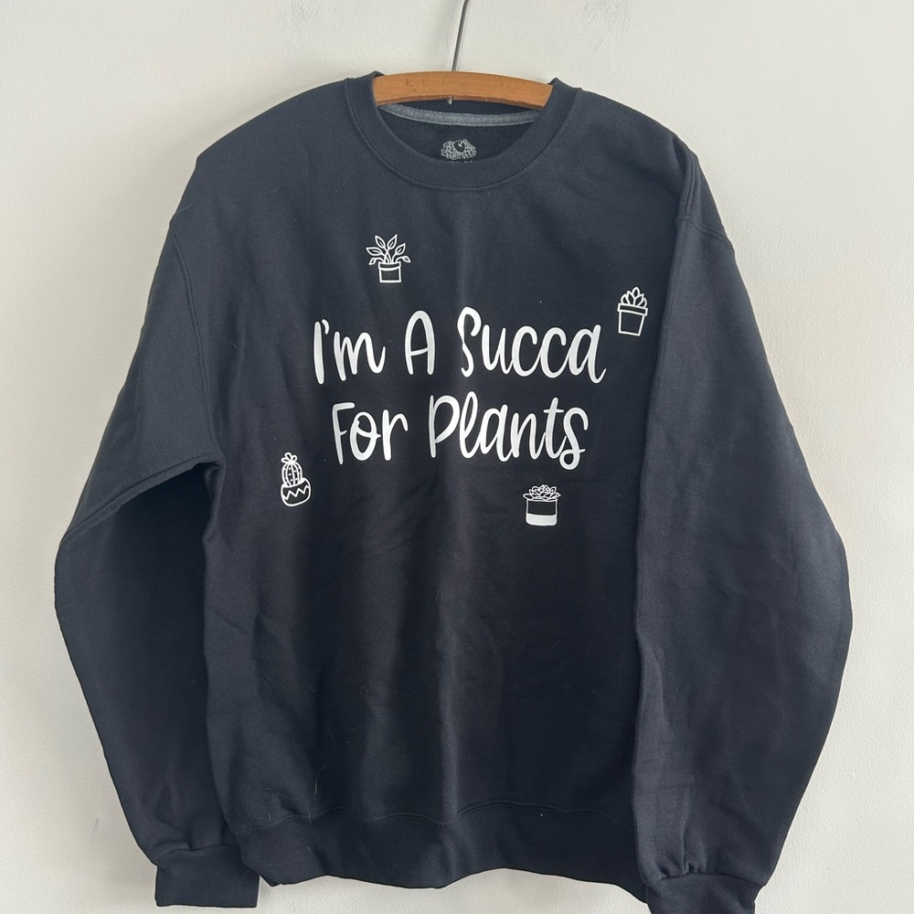 NEW small shop Black succa for plants pullover Sweater